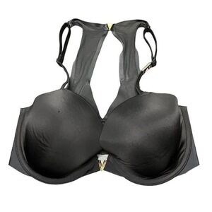 Victorias Secret Bra Lined Demi Racerback‎ Front close Black 32DD New (FLAW)